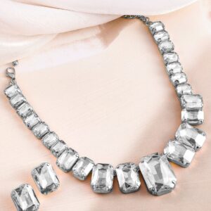 Gold-Plated Zirconia Studded Necklace Set - Gold