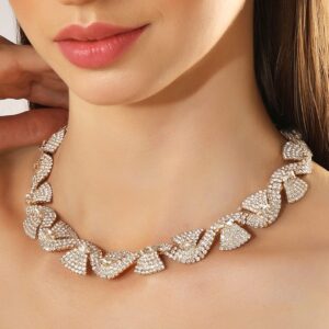 Gold-Toned & White Gold-Plated Handcrafted Necklace - Gold