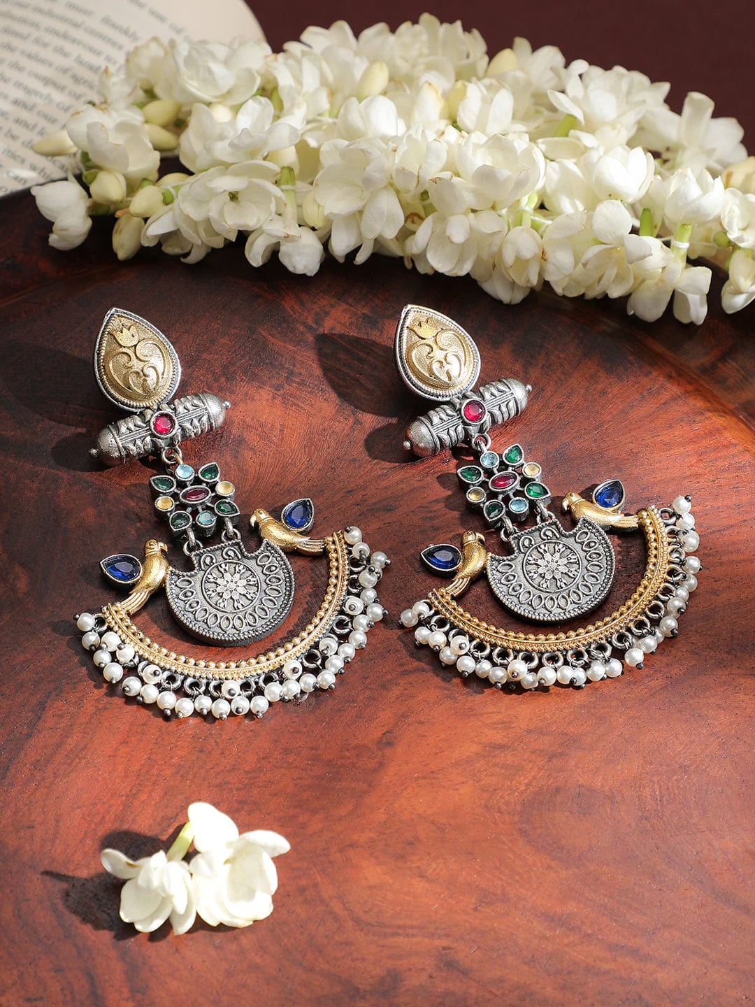 rubans-handcrafted-dual-tone-oxidised-silver-gold-plated-bird-motif-chandbali-earrings-with-pearl-beaded-drops-chandbali-earrings-1143857771.jpg