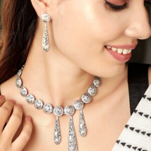 Mystic Radiance Oxidized Silver-Plated Jewelry Set - Silver