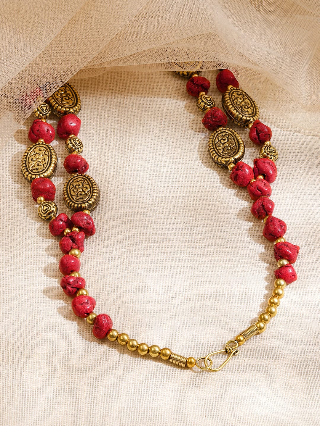 rubans-oxidised-antique-gold-plated-dual-layer-necklace-with-red-carved-beads-tribal-oval-discs-necklace-and-chains-1170340259.jpg