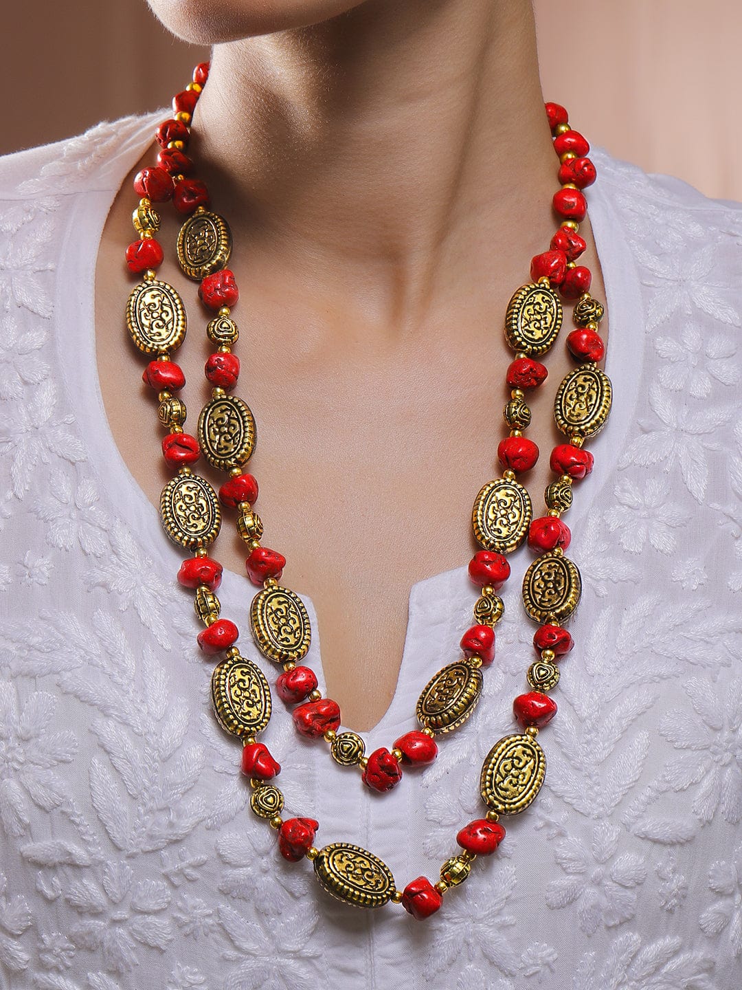 rubans-oxidised-antique-gold-plated-dual-layer-necklace-with-red-carved-beads-tribal-oval-discs-necklace-and-chains-1170340260.jpg