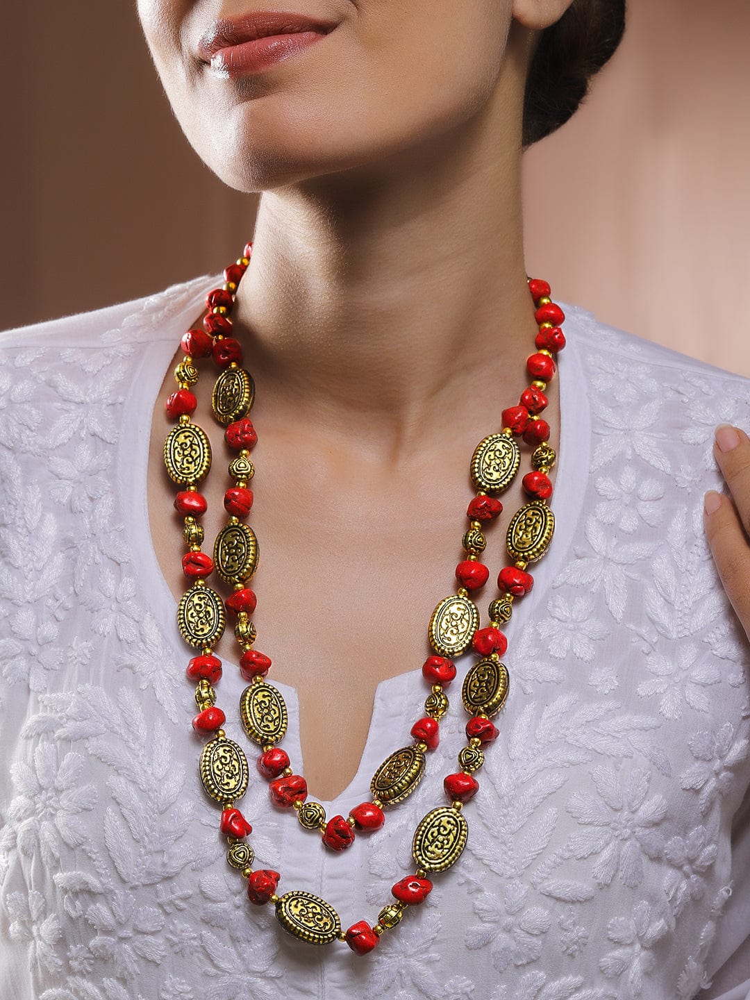rubans-oxidised-antique-gold-plated-dual-layer-necklace-with-red-carved-beads-tribal-oval-discs-necklace-and-chains-1170340262.jpg