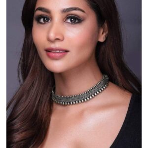 Oxidised Silver Plated Choker - Silver