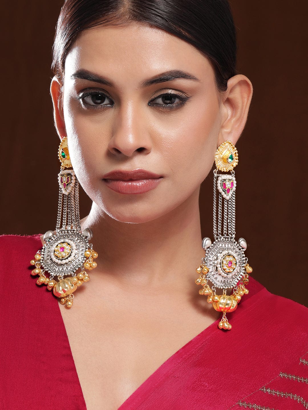 rubans-oxidized-silver-gold-plated-long-dangle-earrings-with-ruby-emerald-gold-bead-accents-earrings-37619167854766.jpg
