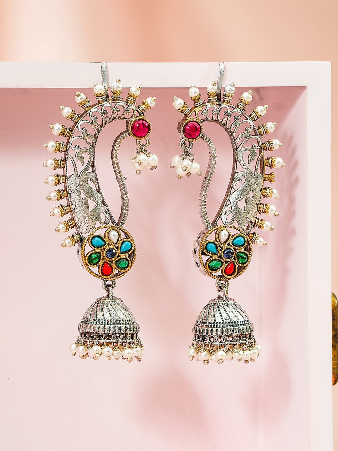 rubans-oxidized-silver-plated-gold-silver-tone-bird-motif-with-ruby-red-stone-and-pearl-detailing-oversized-earcuff-jhumka-earrings-ear-cuff-earrings-1184516288.jpg