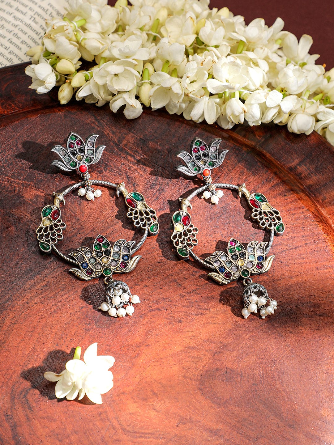 rubans-oxidized-silver-plated-multicolored-lotus-motif-hoop-earrings-with-pearl-beads-hoop-earrings-1143856538.jpg