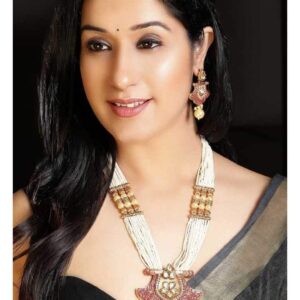 Pearl Kundan Studded Necklace Set - Multicolor