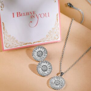 Rhodium-Plated Crystal Pendant Necklace and Chain - Silver