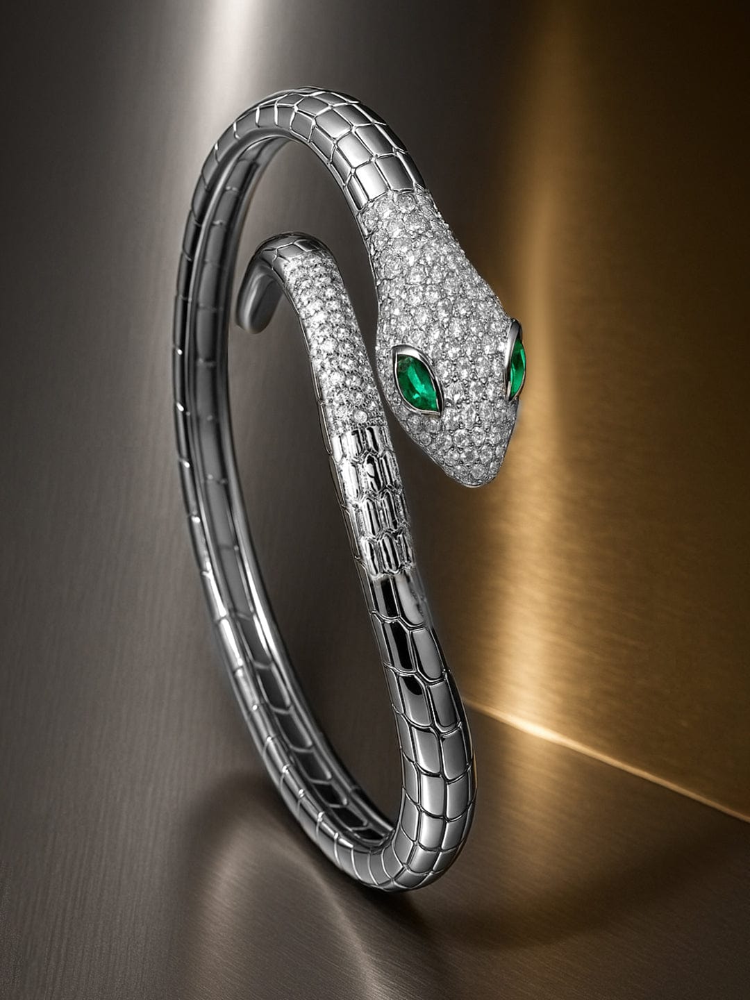 rubans-rhodium-plated-cubic-zirconia-snake-inspired-openable-bracelet-with-emerald-accents-bracelet-1171017347.jpg