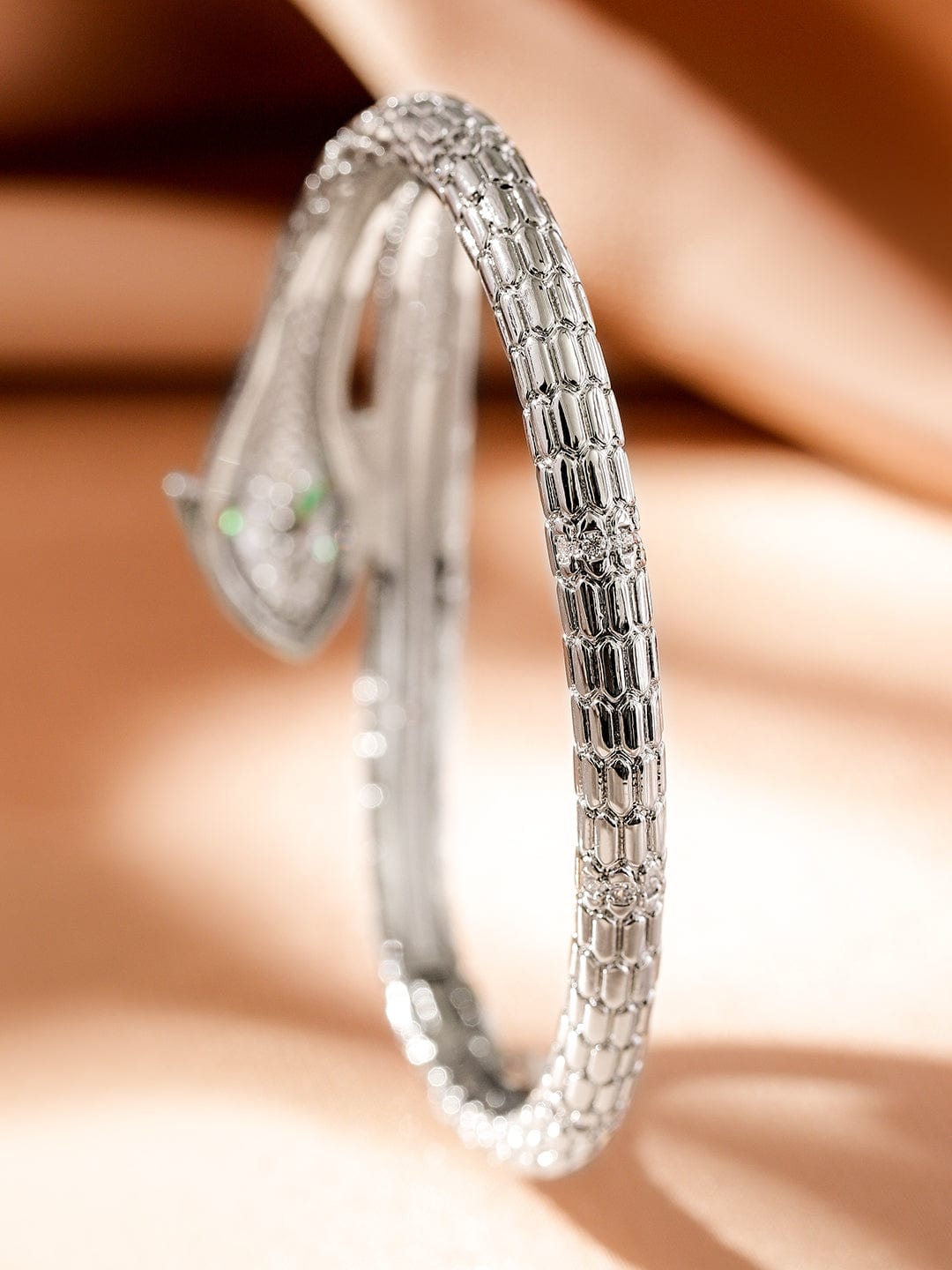rubans-rhodium-plated-cubic-zirconia-snake-inspired-openable-bracelet-with-emerald-accents-bracelet-38034187223214.jpg