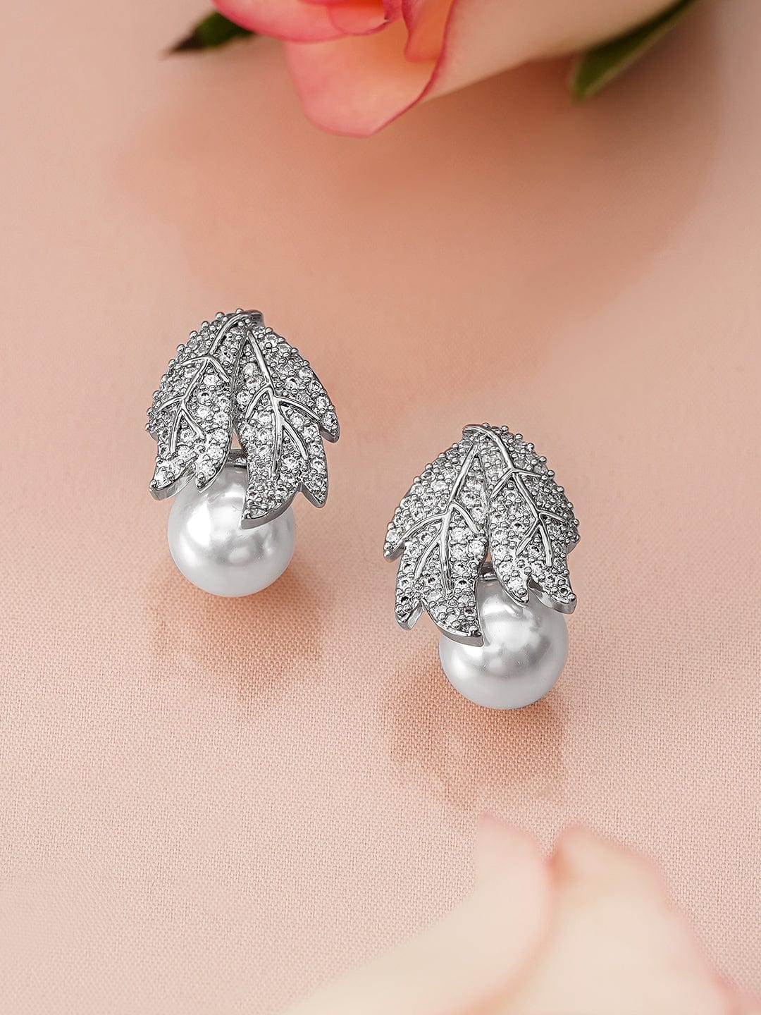 rubans-rhodium-plated-leaf-design-cubic-zirconia-pearl-stud-earrings-earrings-1183138174.jpg