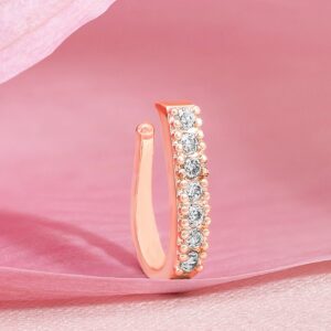 Rose Gold Plated Handcrafted Zircon Stone Nose Clip - Rose Gold