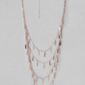 Rose Gold Plated Handcrafted Multi Layer Necklace - Rose Gold