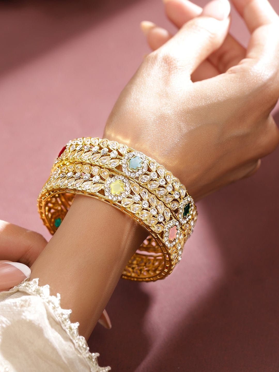 rubans-set-of-2-18k-gold-plated-kundan-multi-colour-cubic-zirconia-stone-floral-bangles-bangles-bracelets-1174668454.jpg