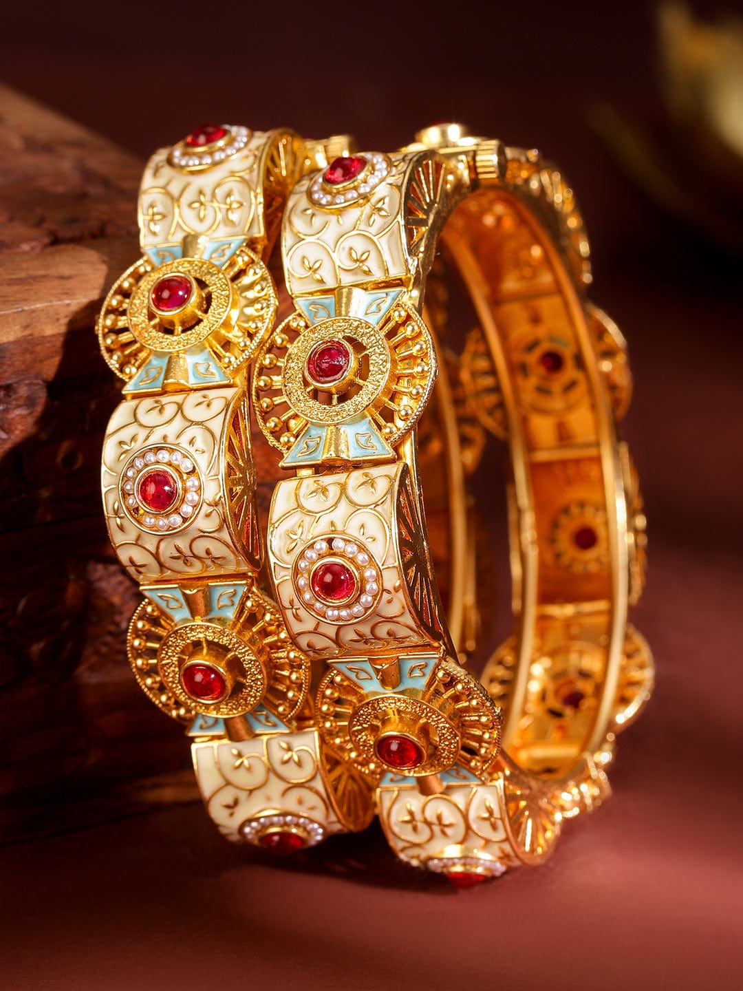 rubans-set-of-2-22k-gold-plated-handcrafted-traditional-bangles-with-red-stones-pearls-blue-peach-enamel-bangles-1143859798.jpg