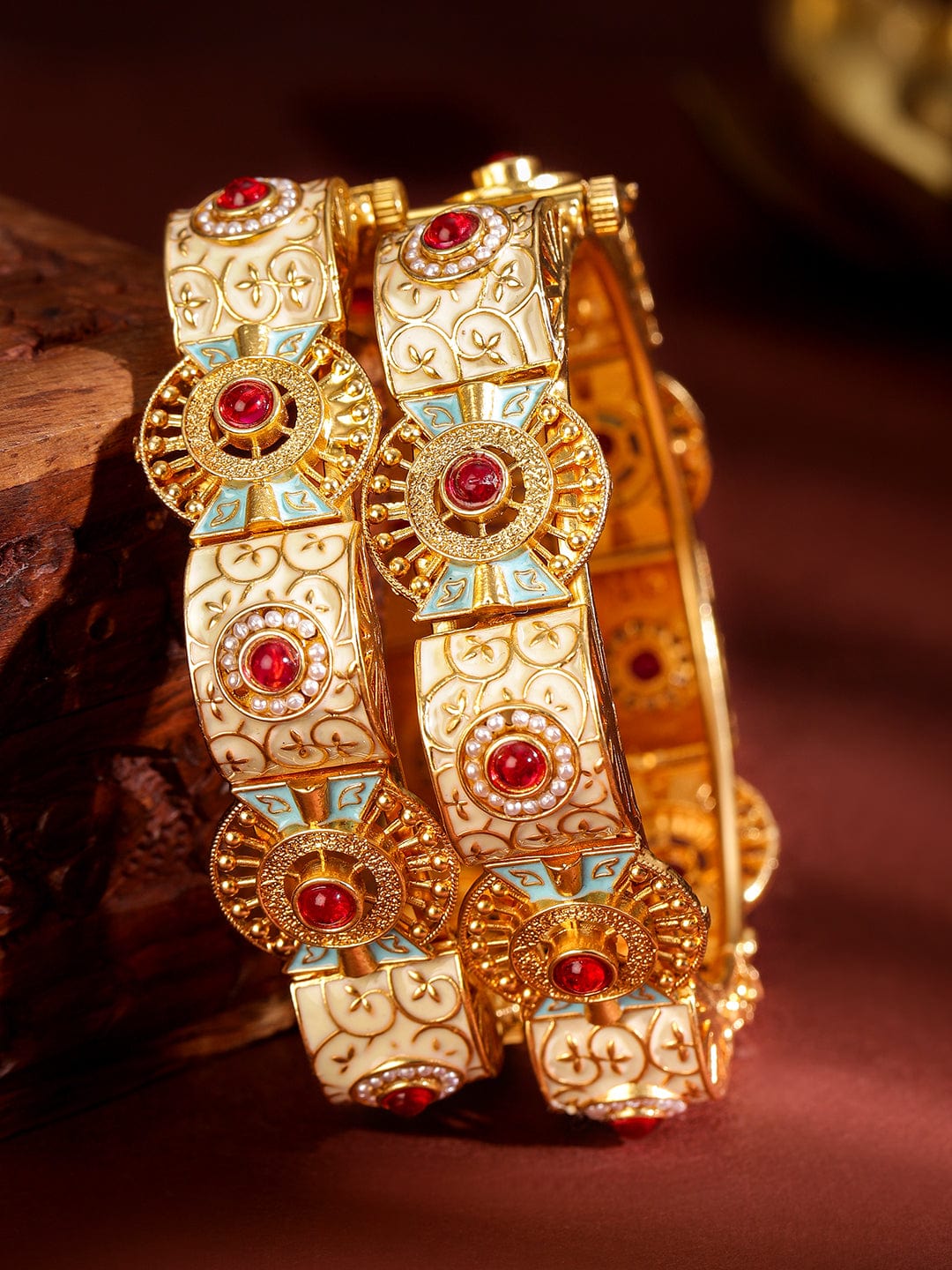 rubans-set-of-2-22k-gold-plated-handcrafted-traditional-bangles-with-red-stones-pearls-blue-peach-enamel-bangles-1143859799.jpg