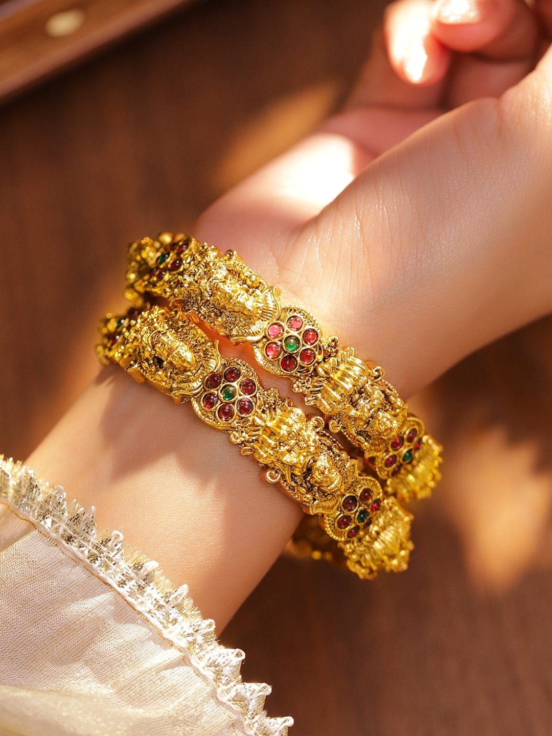 rubans-set-of-2-24k-gold-plated-ruby-red-green-stone-studded-temple-bangles-with-lakshmi-motif-bangles-bracelet-1181688662.jpg