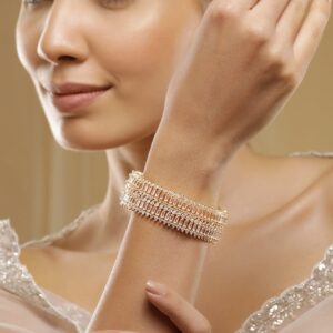 Set of 2 American Diamond Studded 22KT Gold-Plated Bangles - 2.4.