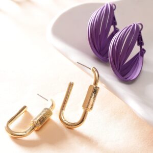 Set of 2 Gold-Plated Hoop Earrings - Gold