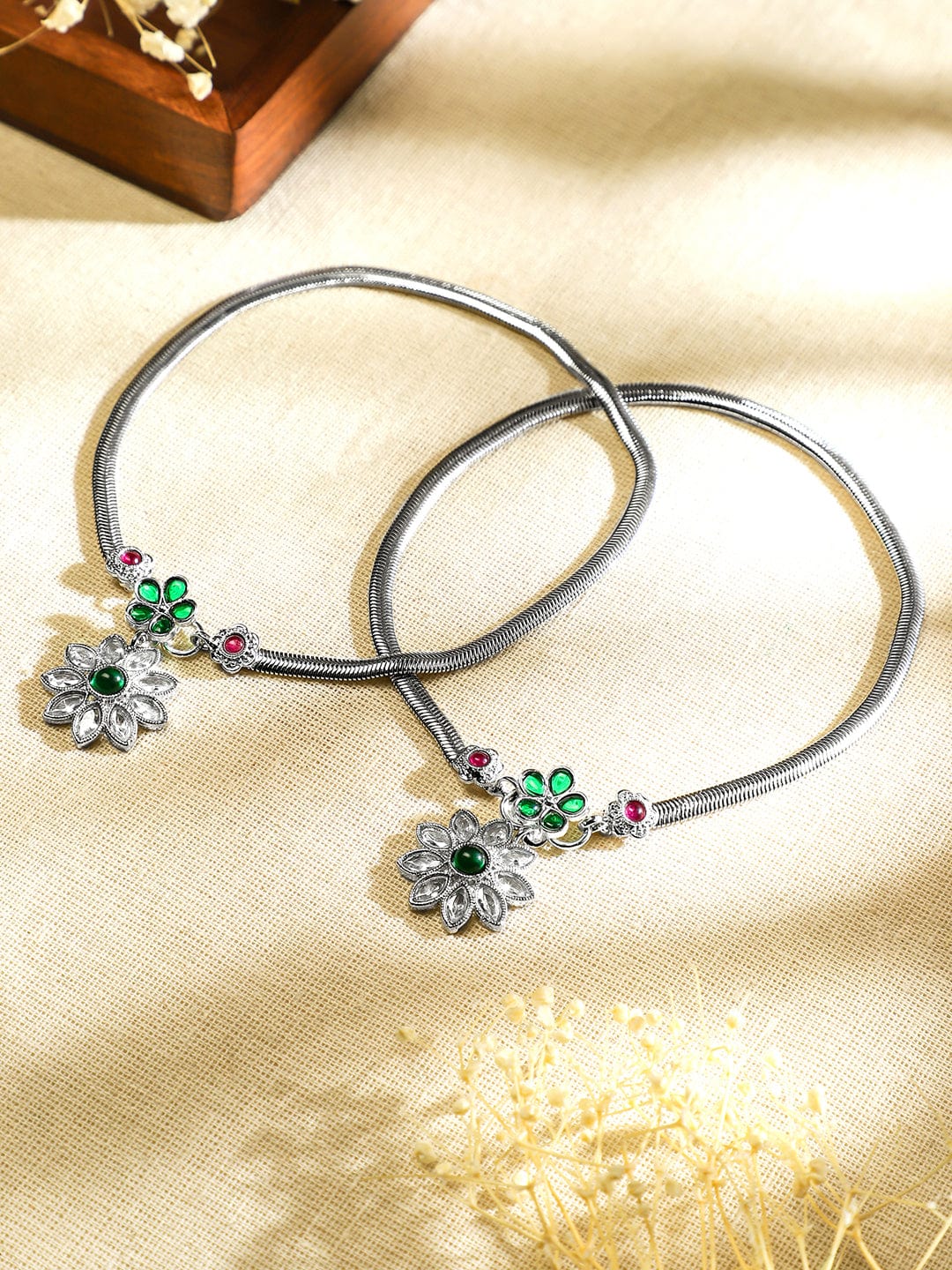 rubans-set-of-2-oxidised-silver-plated-ruby-pink-emerald-green-kundan-stones-floral-charm-anklets-anklet-1156949382.jpg