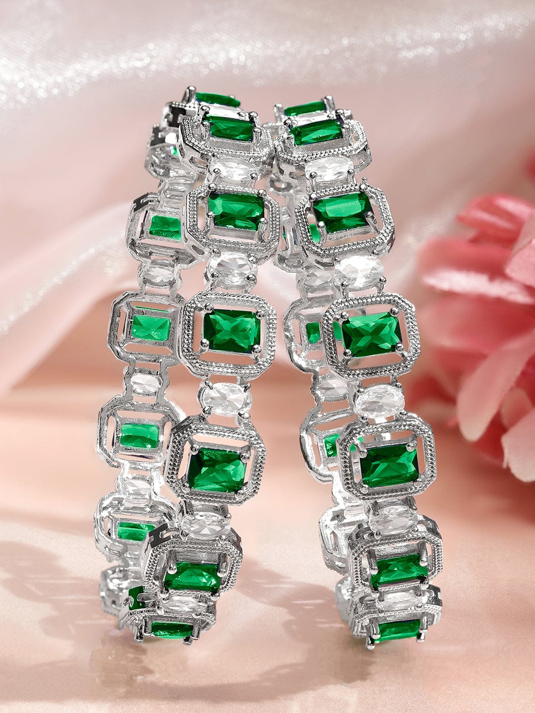 rubans-set-of-2-rhodium-plated-emerald-green-white-cubic-zirconia-studded-floral-bangles-bangles-bracelets-1175337064.jpg