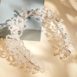 Silver Crystal Studded Tiara - Silver