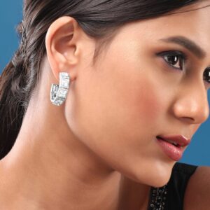 Silver-Plated Circular Hoop Earrings - Silver