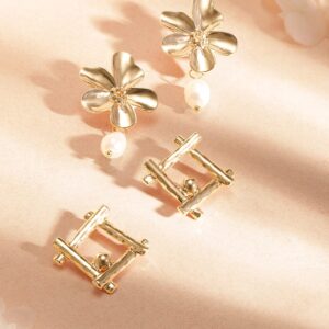 Gold-Toned White Set Of 2 Drop Earrings - Gold